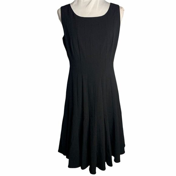 Vintage Calvin Klein Paneled Swing Dress 8 Black - Picture 1 of 6